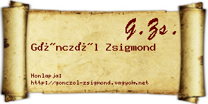Gönczöl Zsigmond névjegykártya